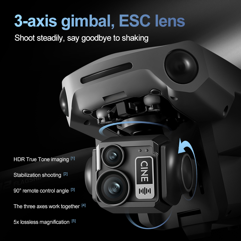 Drone Gimbal 3 Axis - 8K 3 Axis Gimbal Brushless 7.2in